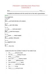 present continuous tense