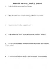 English Worksheet: Innovation in Business