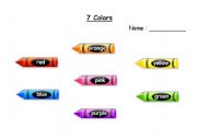 English Worksheet: (7 Colors & Numbers 0 to 20) with worksheets
