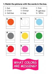 English Worksheet: Colors