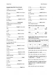 Past Tense: Regular and Irregular verbs tasks