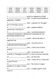 English Worksheet: Spelling Words Definitions Grade 4 Week 15
