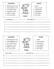 English Worksheet: present simple vs present continuous