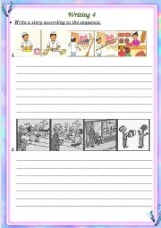 English Worksheet: writing - story sequence