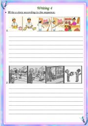 English Worksheet: writing - story sequence