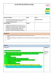 English Worksheet: Creating a Rock Music Poster