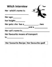 HALLOWEEN worksheet Witch  interview