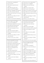 English Worksheet: Adults warm-up pair work