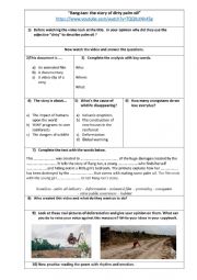English Worksheet: Rang-tan: the story of dirty palm oil WORKSHEET