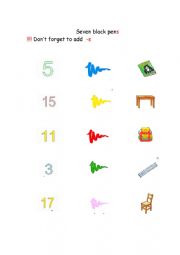 English Worksheet: school things