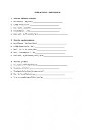 Order the sentences - simple present tense