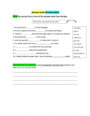 English Worksheet: Phrasal verbs