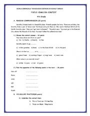 English Worksheet: test 4th grade