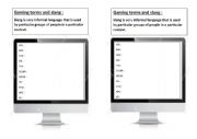 English Worksheet: GAMING TERMS AND SLANG