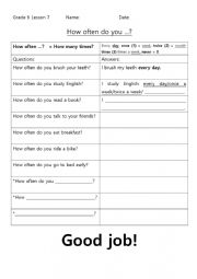 English Worksheet: How often do you?