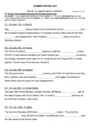 English Worksheet: Breaking News 2021 Summer Review