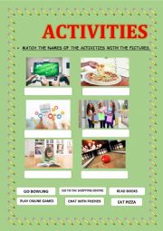 English Worksheet: FREE TIME ACTIVITIES