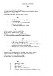 English Worksheet: Language Functions