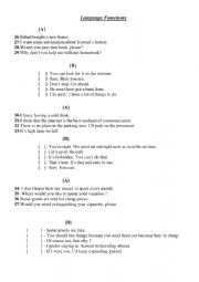 English Worksheet: Language Functions