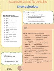 Comparative and Superlative short adjective