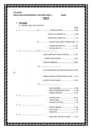 English Worksheet: TEST - hotel and Gastronomic Industry