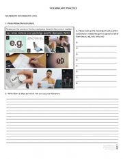 English Worksheet: Academic Words