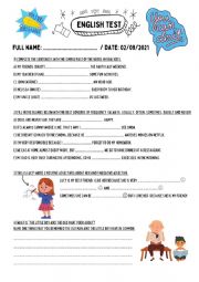English Worksheet: Test (Adverbs of frequency, simple past, adjectives, poetry)