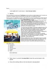 English Worksheet: learn english with tv series 