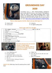 English Worksheet: GROUNDHOG DAY 2020 - a funny video to start your school year :)))