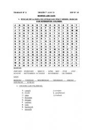 English Worksheet: MONTHS AND DAYS 