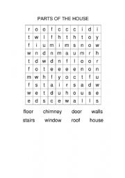 English Worksheet: PARTS OF THE HOUSE