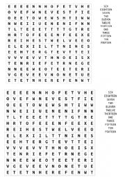 Numbers Wordsearch 