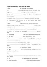 English Worksheet: Verb tenses