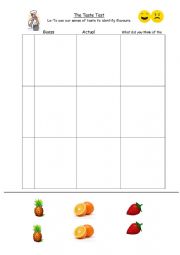English Worksheet: Fruit taste test