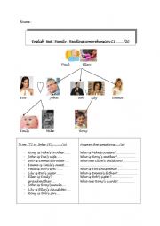 English Worksheet: Family