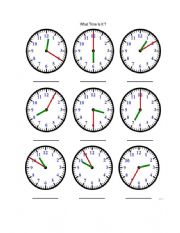 Telling time worksheet