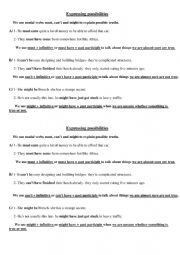 English Worksheet: Expressing possibilities