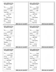 English Worksheet: monster body parts
