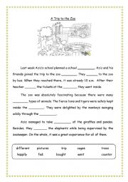 English Worksheet: A trip to the zoo