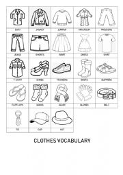 English Worksheet: Clothes Vocabulary