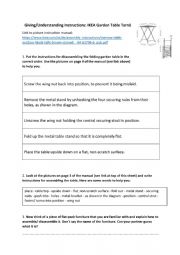 English Worksheet: Giving/understanding instructions: IKEA Garden Table Tarn