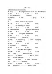 English Worksheet: Easy English Test