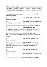 English Worksheet: Spelling Words Definitions Grade 4 Week 9