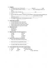 English Worksheet: Quiz