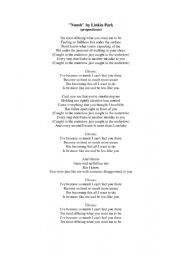 English Worksheet: Linkin Park-NUMB