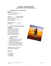 English Worksheet: Sia-to be human