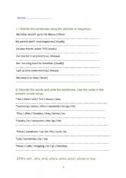 English Worksheet: 6th / 7th form grammar revision (Tunisian students)