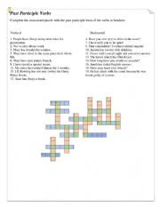 Past Participle verbs crossword