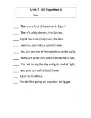 All Together 3 Unit 7 Reading Paragraph supplementary worksheets