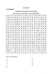 Jobs Crossword puzzle and guessing game
